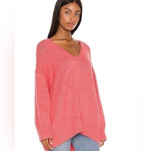 NWT Free People Brookside Tunic - Oversized Sweater in Pink Lightening (Size S)